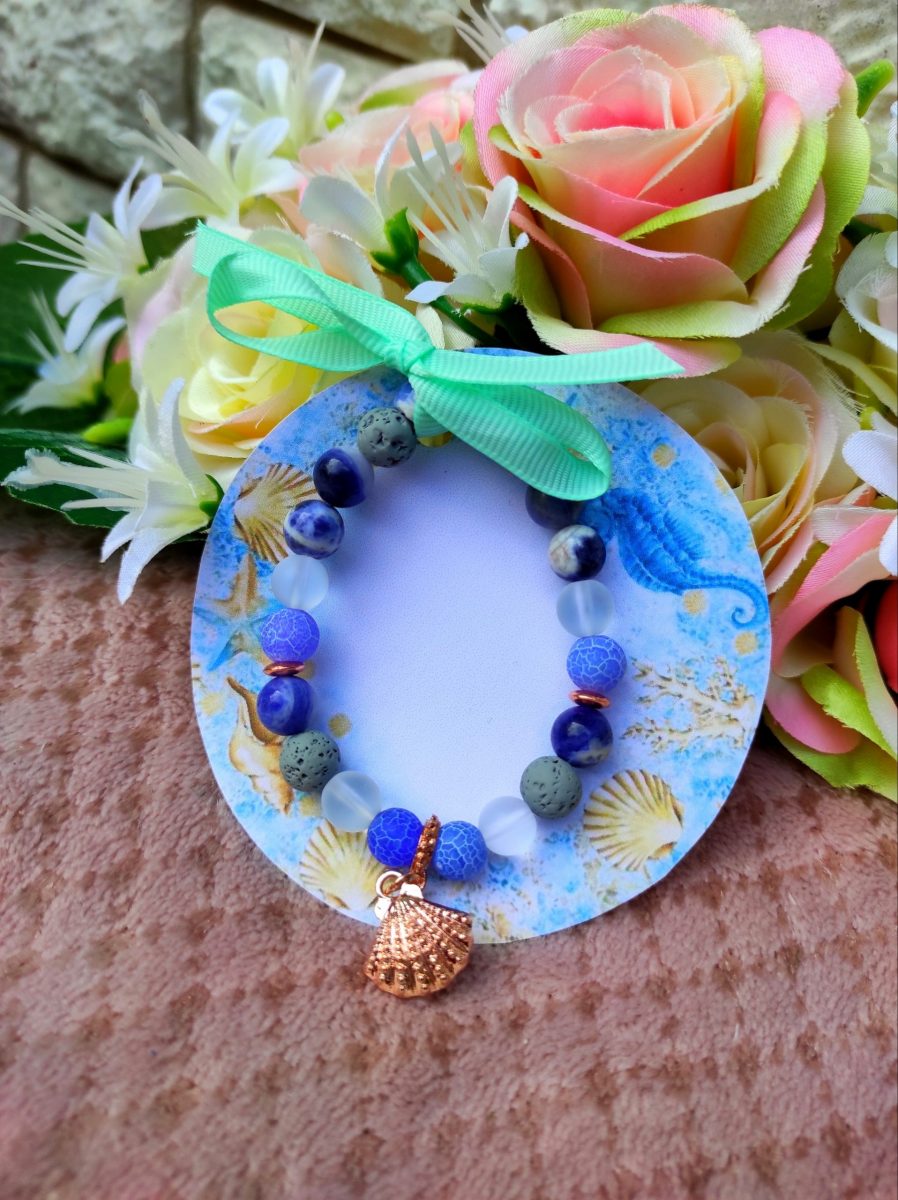 Nyári hullám kék kagylós karkötő